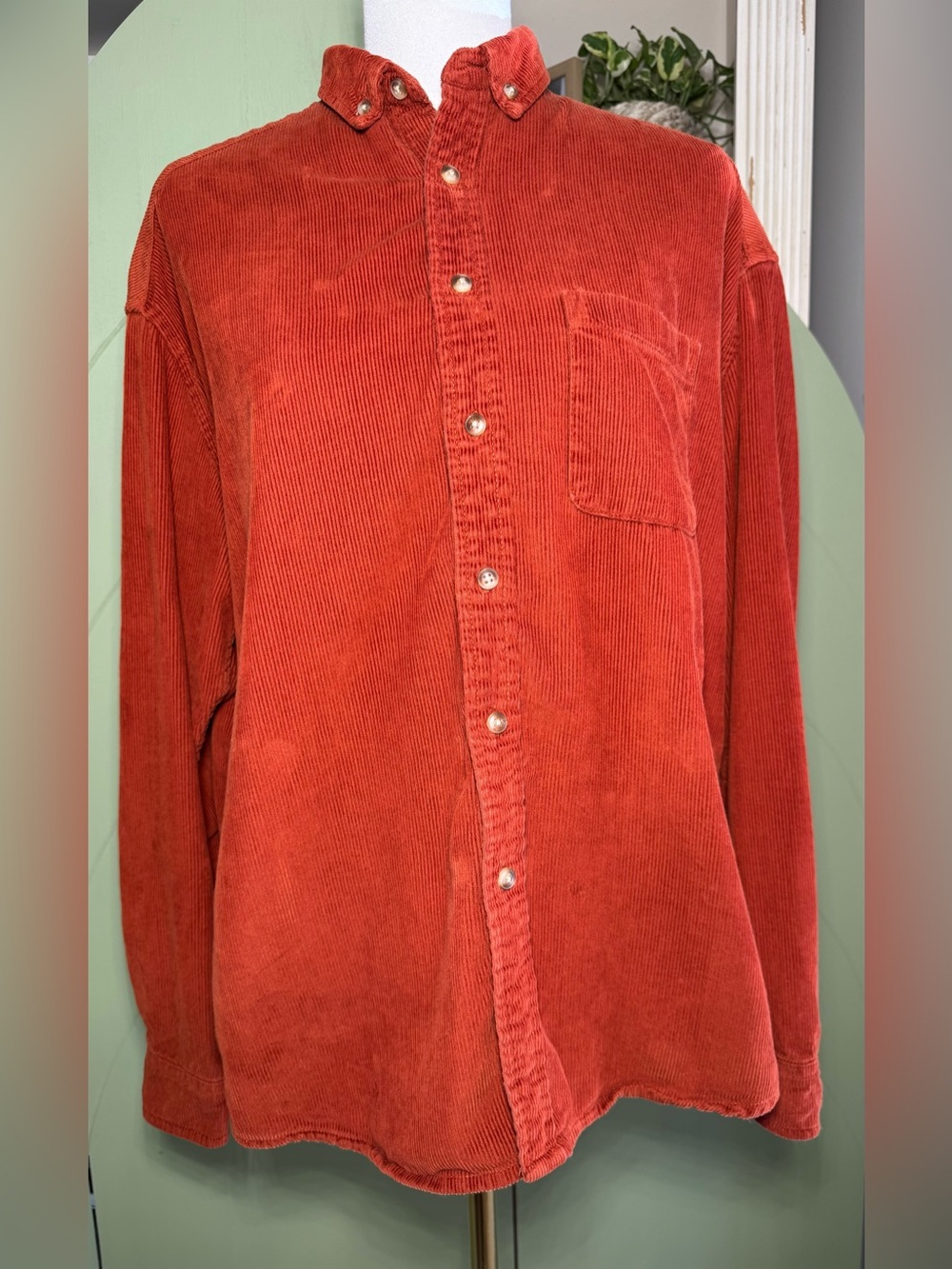 ASOS Rust Orange Corduroy Button-Down Shirt